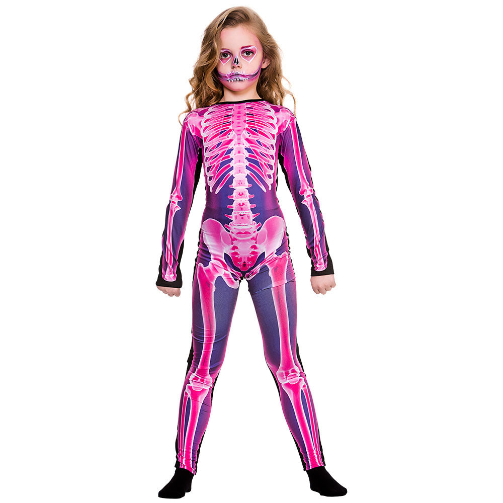 Roze skelet kostuum Britt kinderen