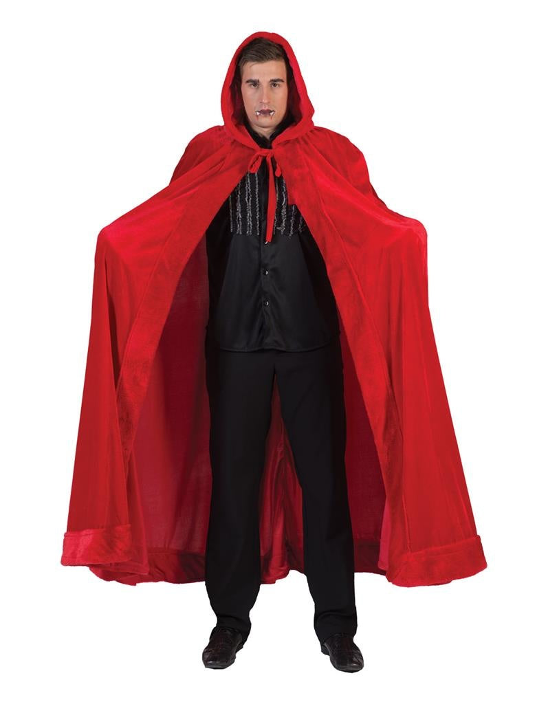 Funny Fashion Halloween verkleed cape met kap - rood - Carnaval kostuum/kleding