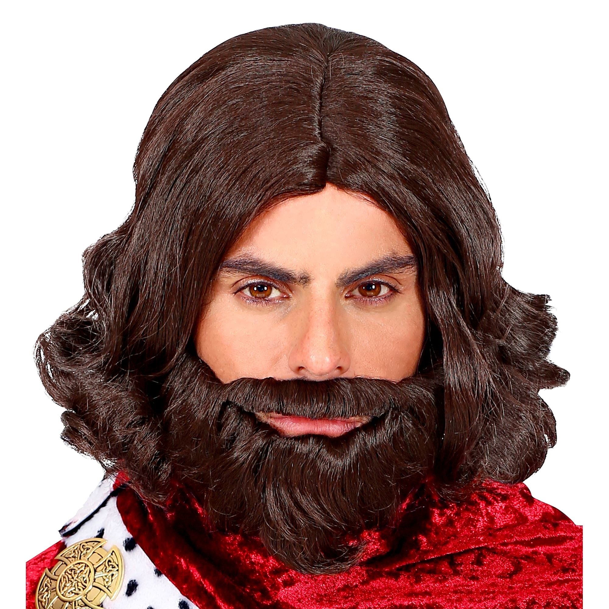Pruik Koning Middeleeuwen met baard | One Size