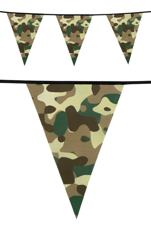 Mooie vlaggenlijn camouflage 6 meter voor feesten
