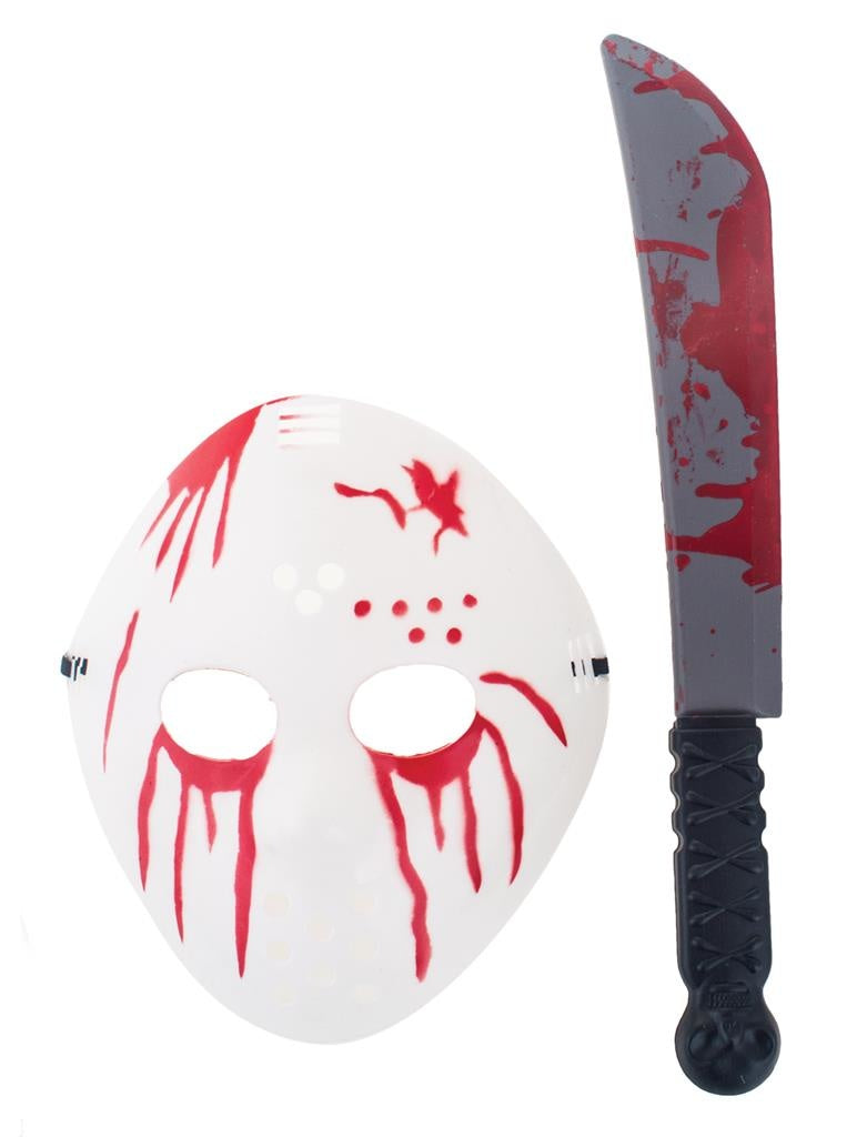 Jason masker bloed en mes