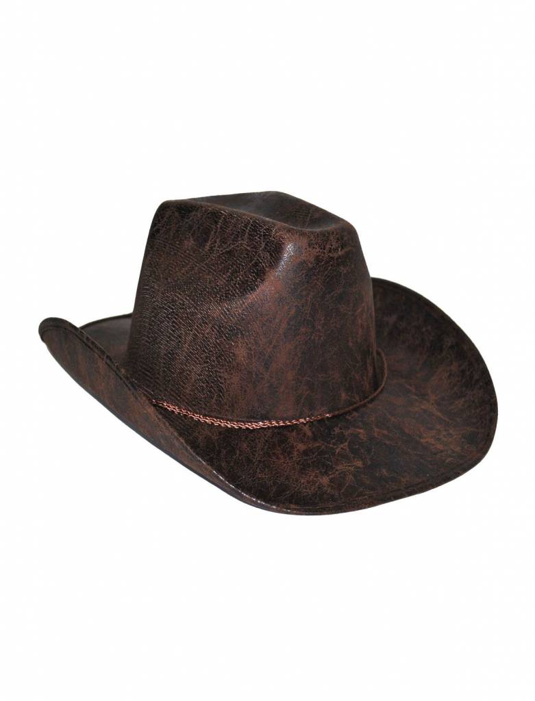 Mooie lederlook cowboy hoed in bruin