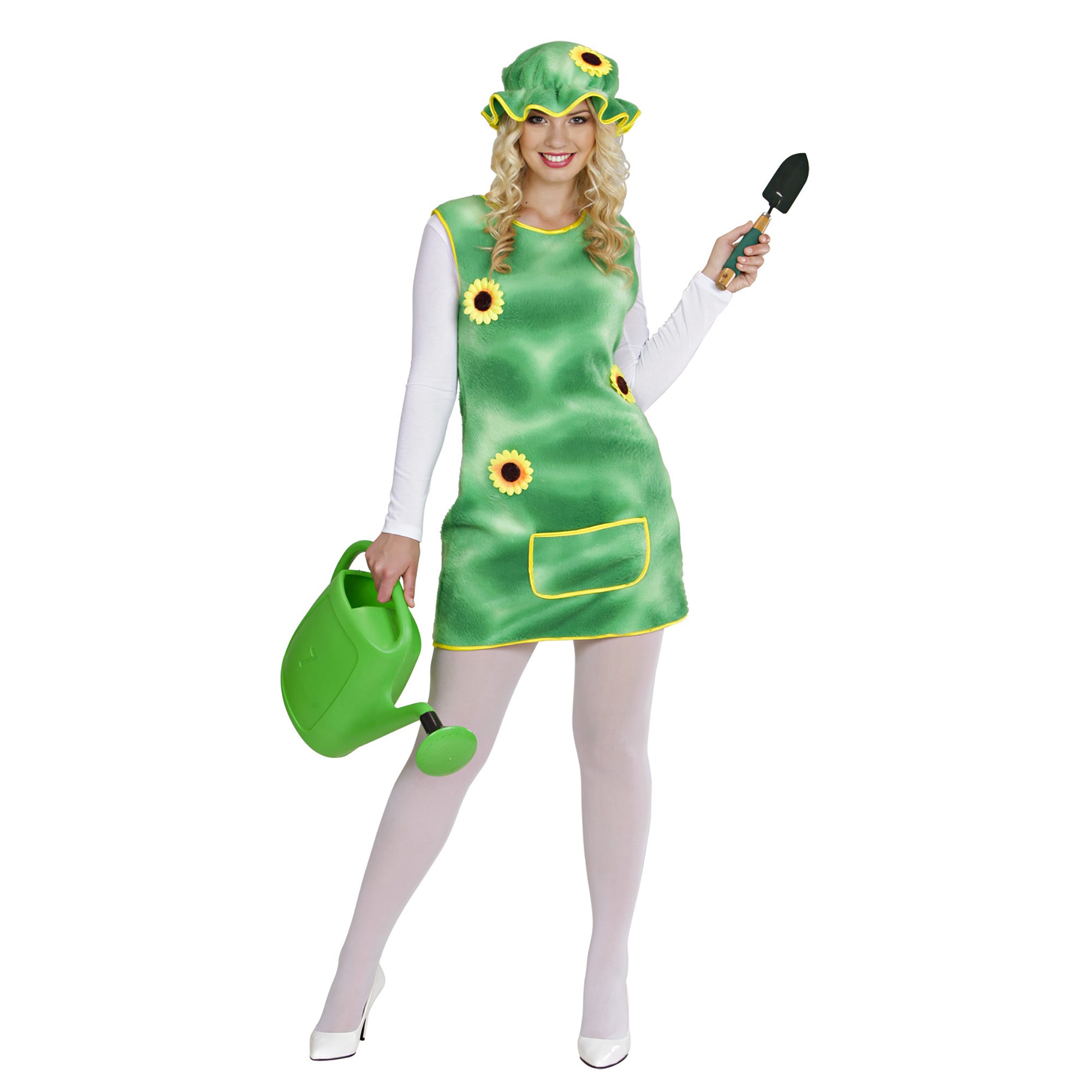 Widmann - Natuur Groente & Fruit Kostuum - Jurkje Tuin Ms Green - Vrouw - groen - Small - Carnavalskleding - Verkleedkleding