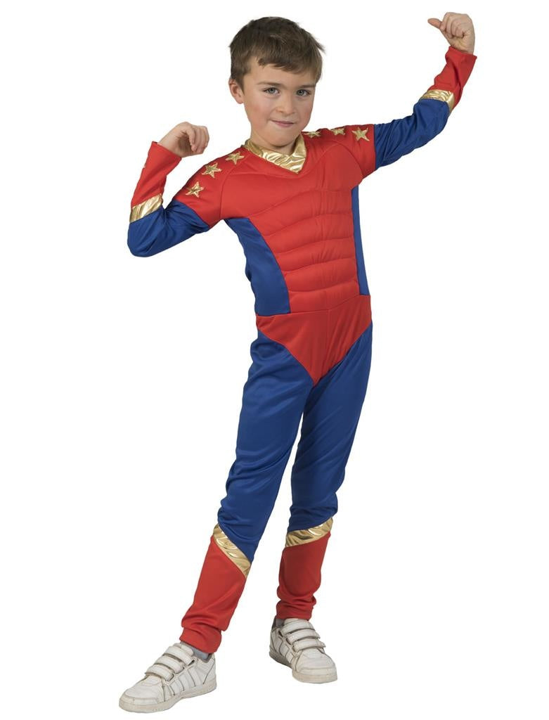 Verkleedpak superheld jumpsuit jongen Super Boy 140