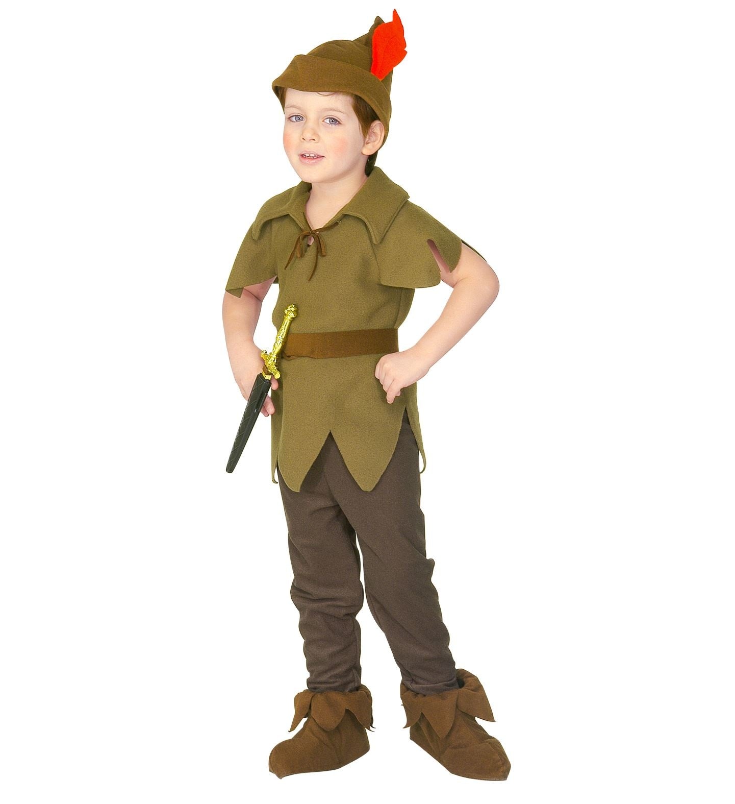 Widmann - Peter Pan Kostuum - Nooitgedacht Toch Gekregen Peter Pan Kind Kostuum - groen - Maat 116 - Carnavalskleding - Verkleedkleding