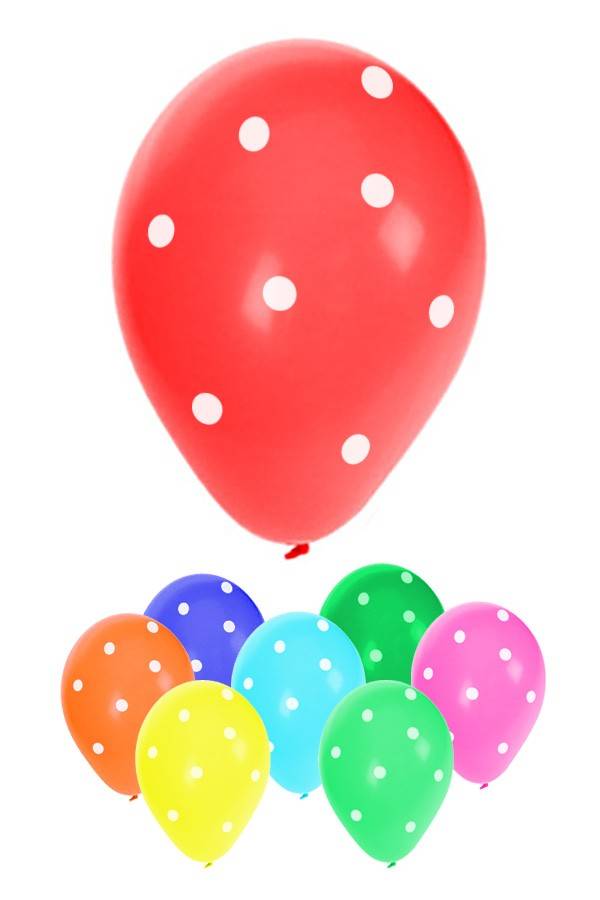 Mooie ballonnen met stippen in verschillende kleuren