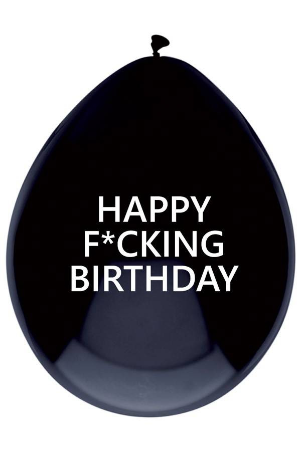 Zwarte ballonnen HAPPY F*CKING BIRTHDAY 5st