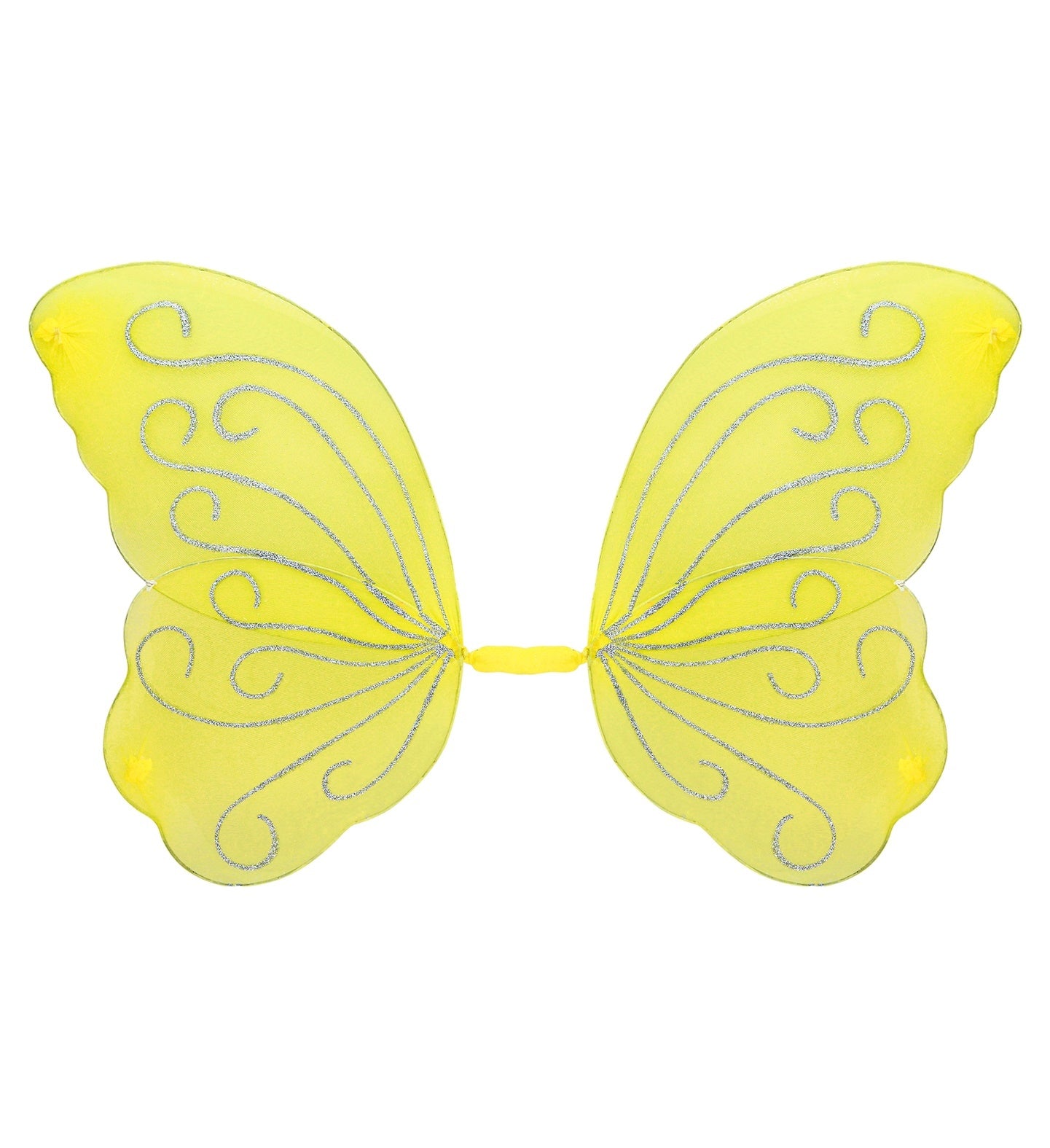 Glitter vlindervleugels geel