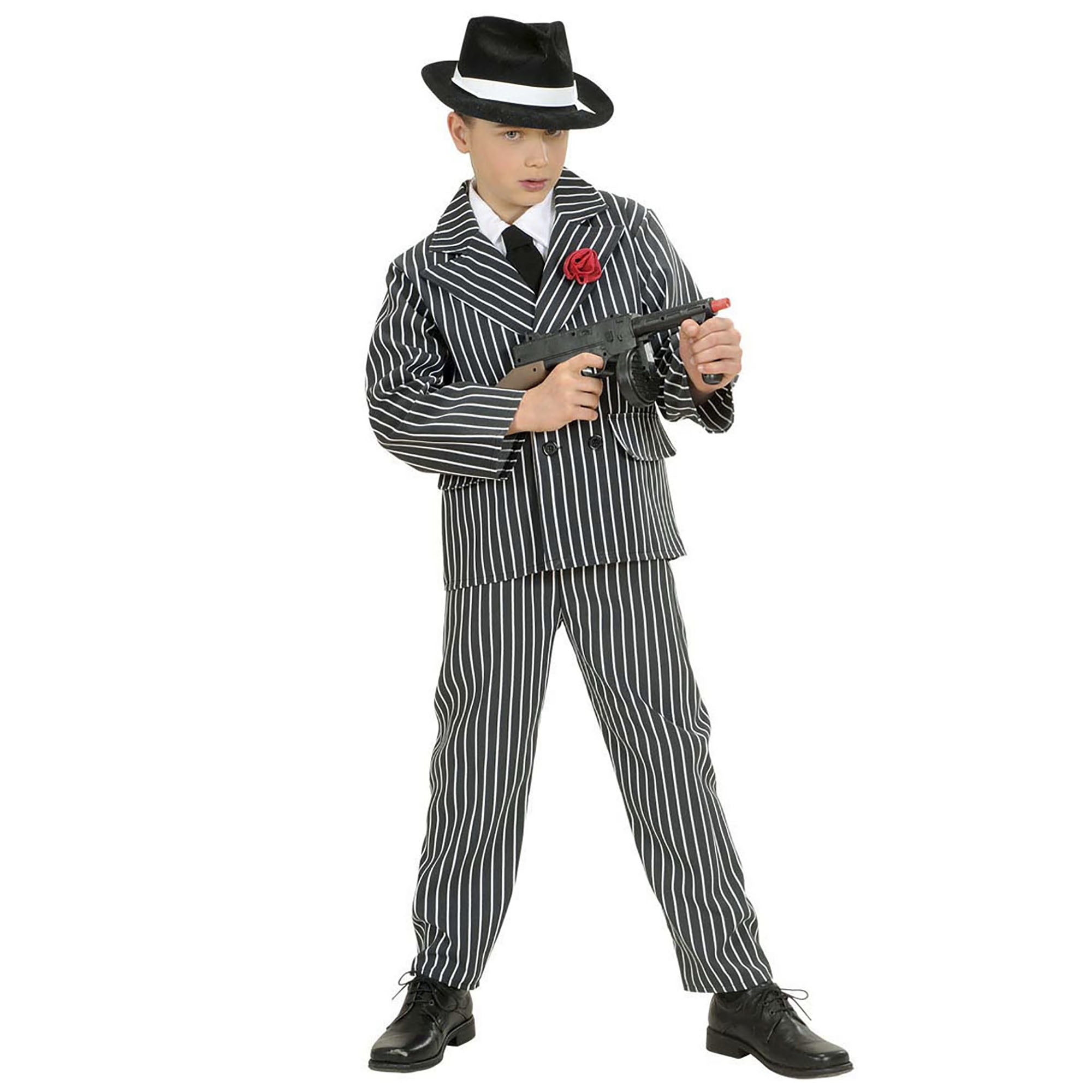 Widmann - Maffia Kostuum - Gangster Jongen Al Capone Kostuum - - Maat 128 - Carnavalskleding - Verkleedkleding