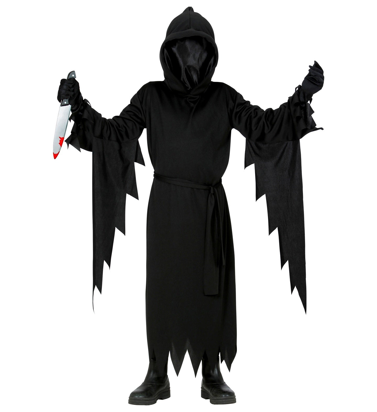 Widmann - Scream Kostuum - Dolend Door De Straten Magere Hein Kind Kostuum - zwart - Maat 164 - Halloween - Verkleedkleding