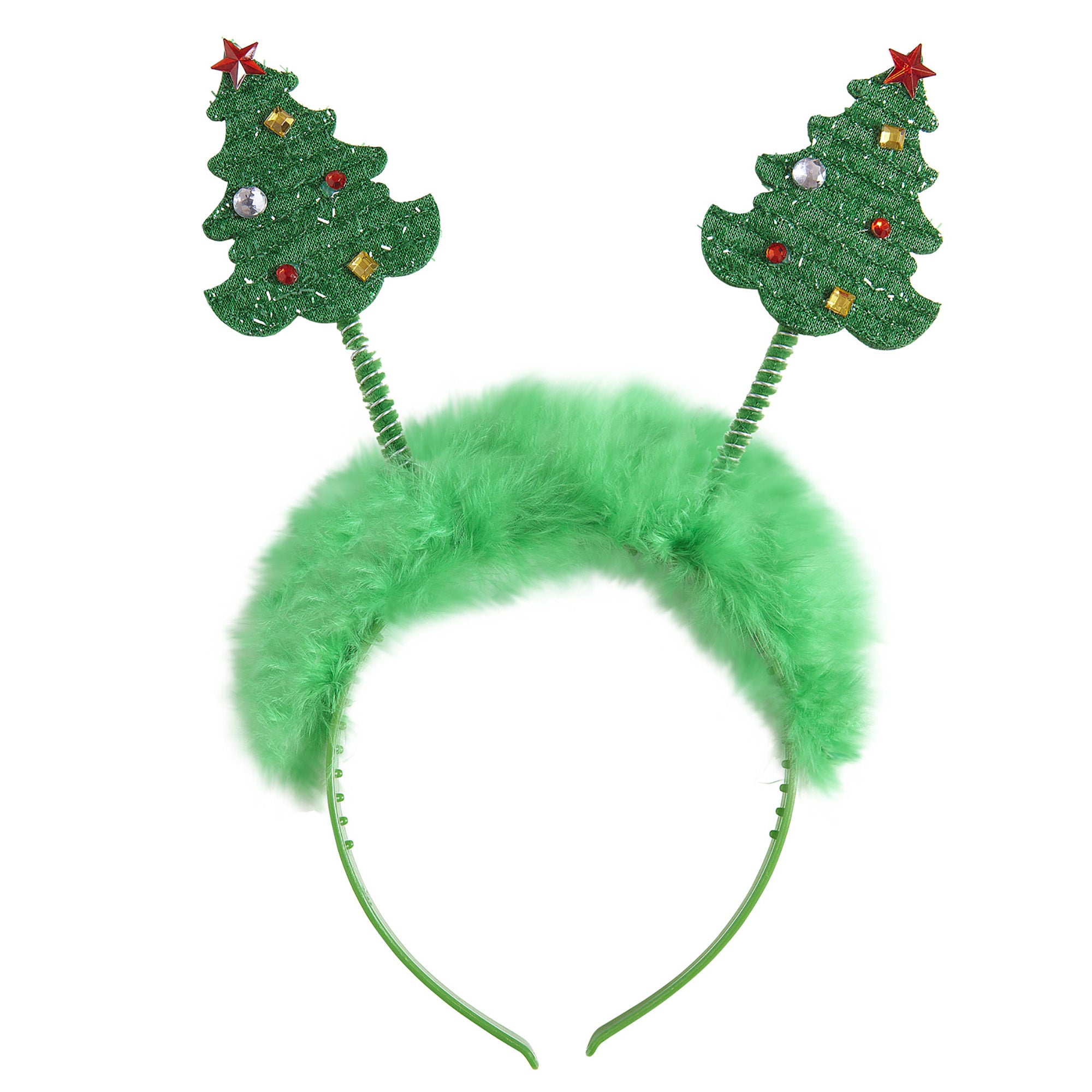 WIDMANN - Kerstboom haarband groen met bont