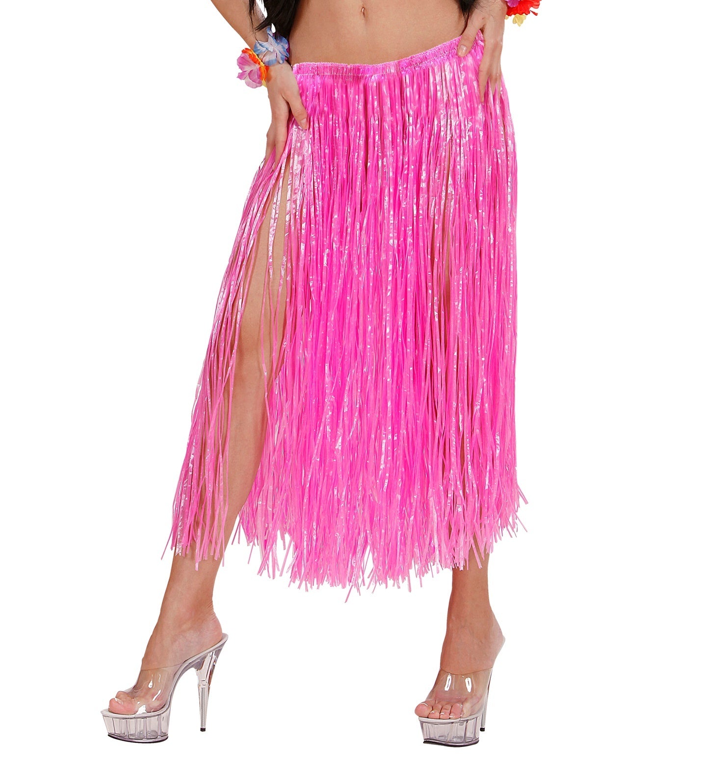 Widmann - Hawaii & Carribean & Tropisch Kostuum - Leilana Hawaiirok 75 Centimeter, Roze Vrouw - roze - One Size - Carnavalskleding - Verkleedkleding