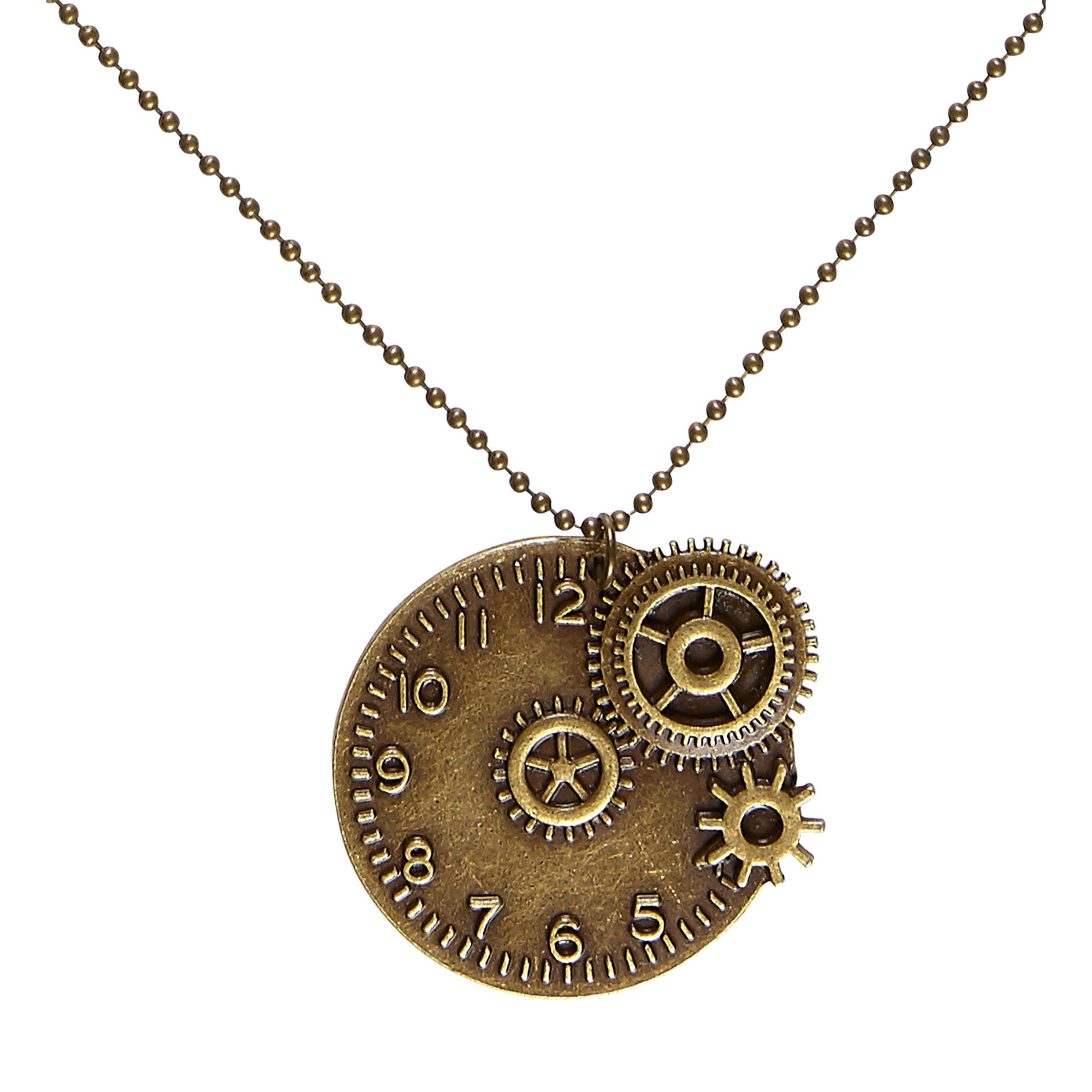 Widmann - Steampunk Kostuum - Ketting Steampunk Steamtime - goud - Carnavalskleding - Verkleedkleding