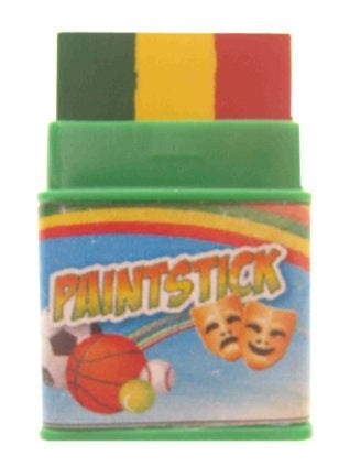 Face & body paint stick – schmink Push-up paint stick mini rood – geel – groen carnaval rasta 7 gram.