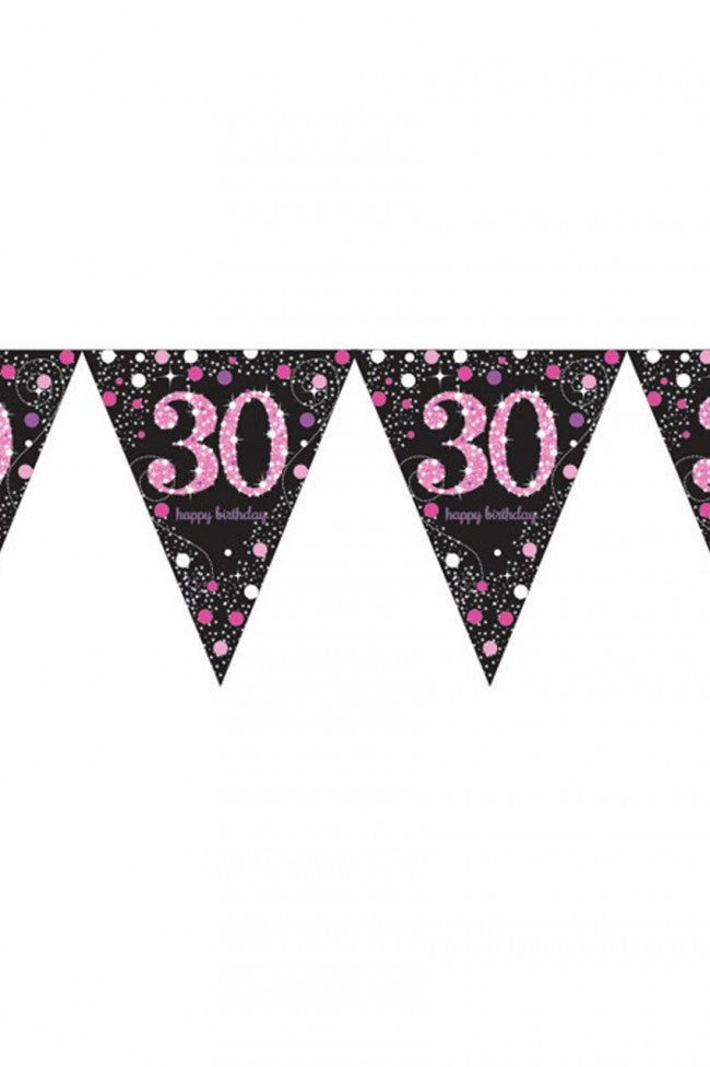 Vlaggenlijn 30 Sparkling celebrations roze 4 meter