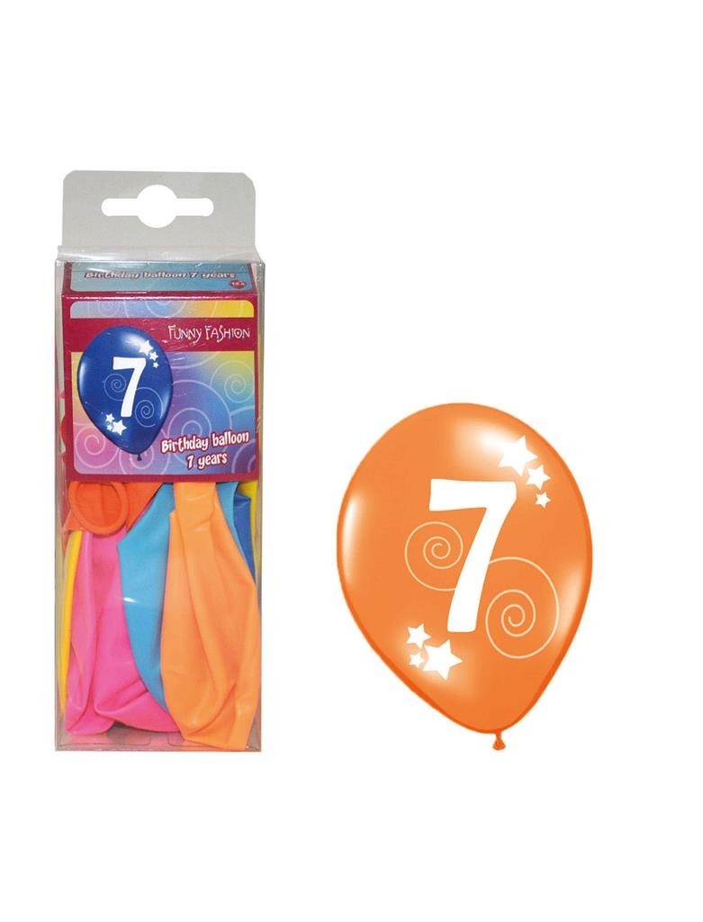 Mooie cijfer 7 ballonnen in verschillende kleuren