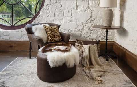 Explore the plush comfort of this ottoman.