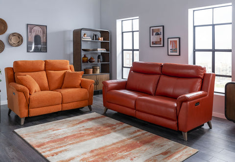 Shop this La-Z-Boy Kenzie sofa collection available in mixed coloured fabrics and leathers instore