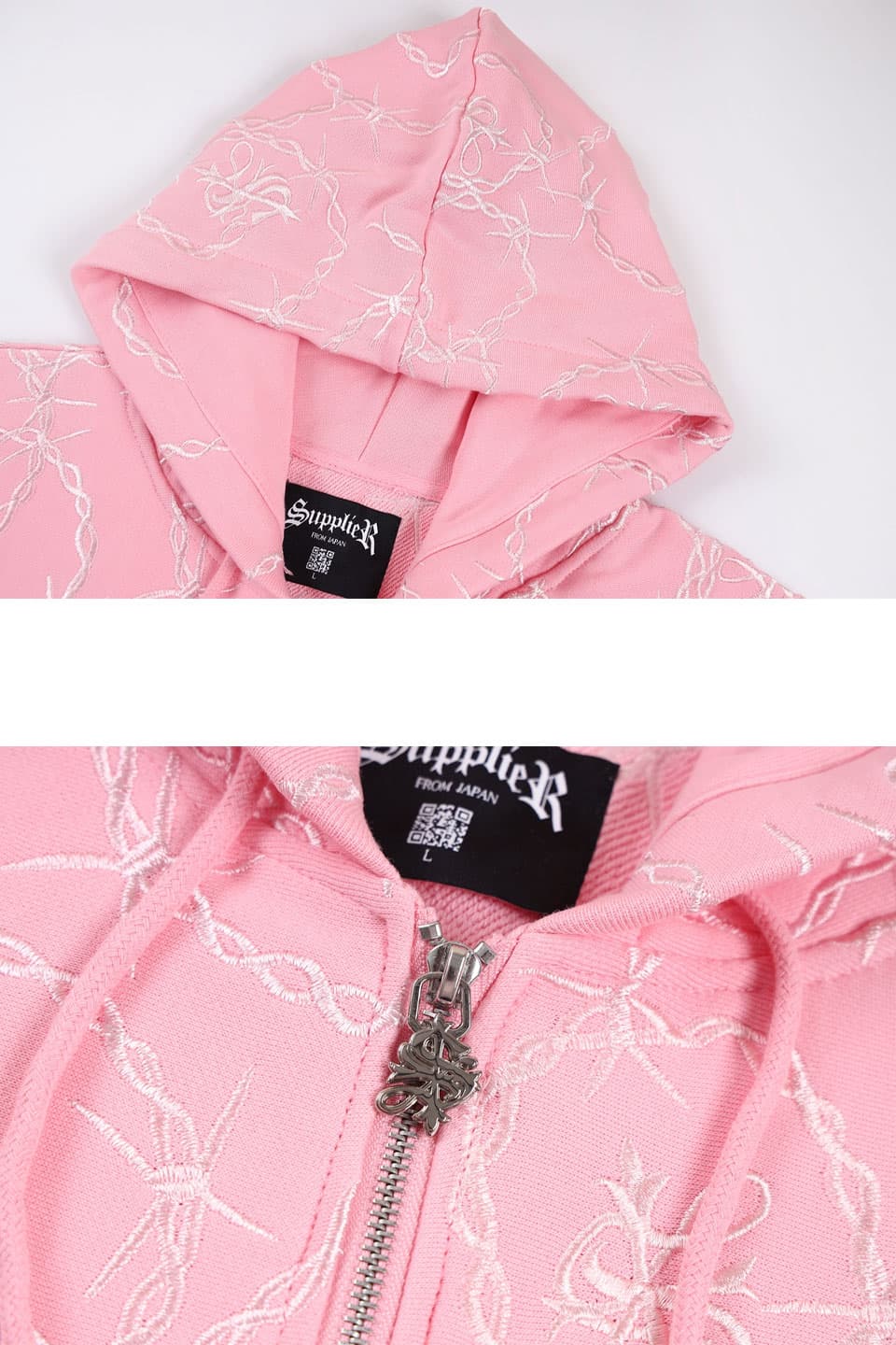 CROSS CHAIN EMBROIDERY ZIP HOODIE – SUPPLIER TOKYO