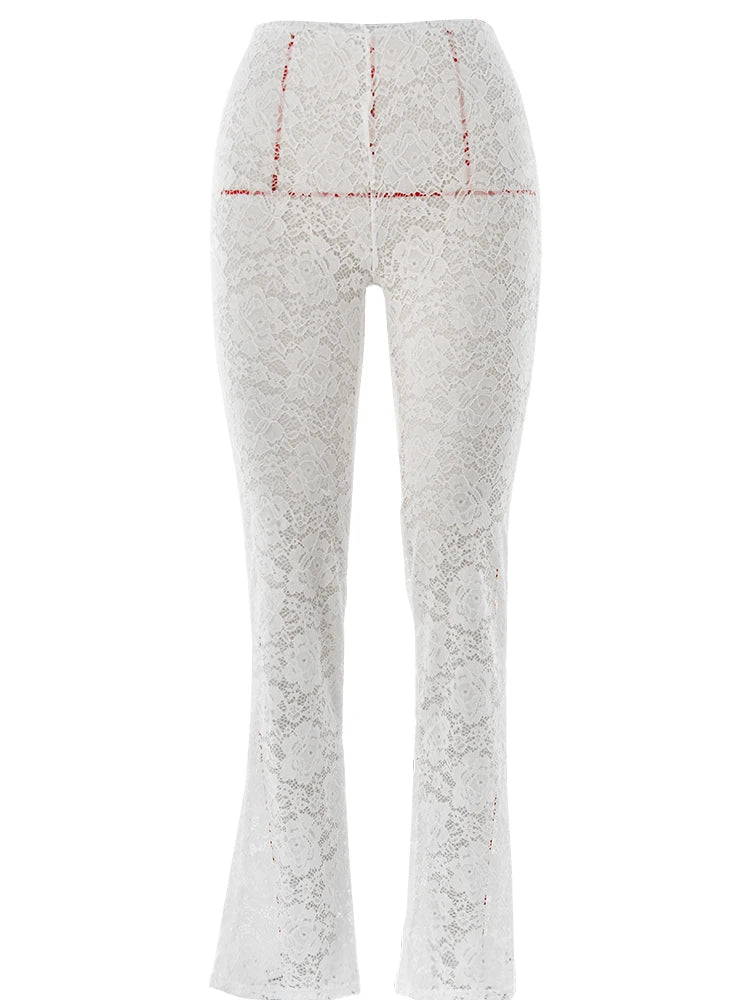 Print Patchwork Elastic Tight Slim Fit Pants for Women - Image 6