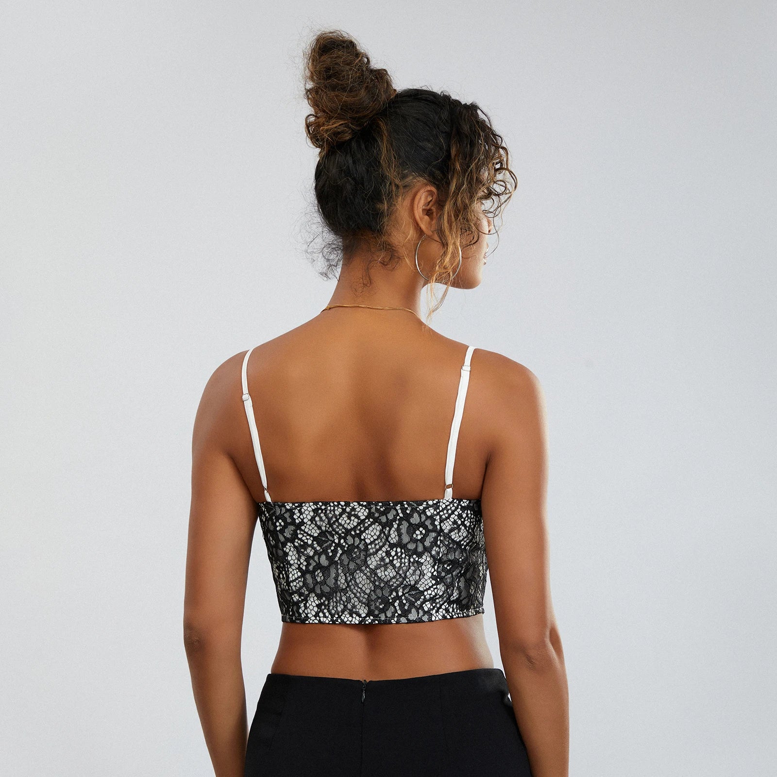 Floral Patchwork Sleeveless Backless Camisoles for Summer Streetwear - Image 3