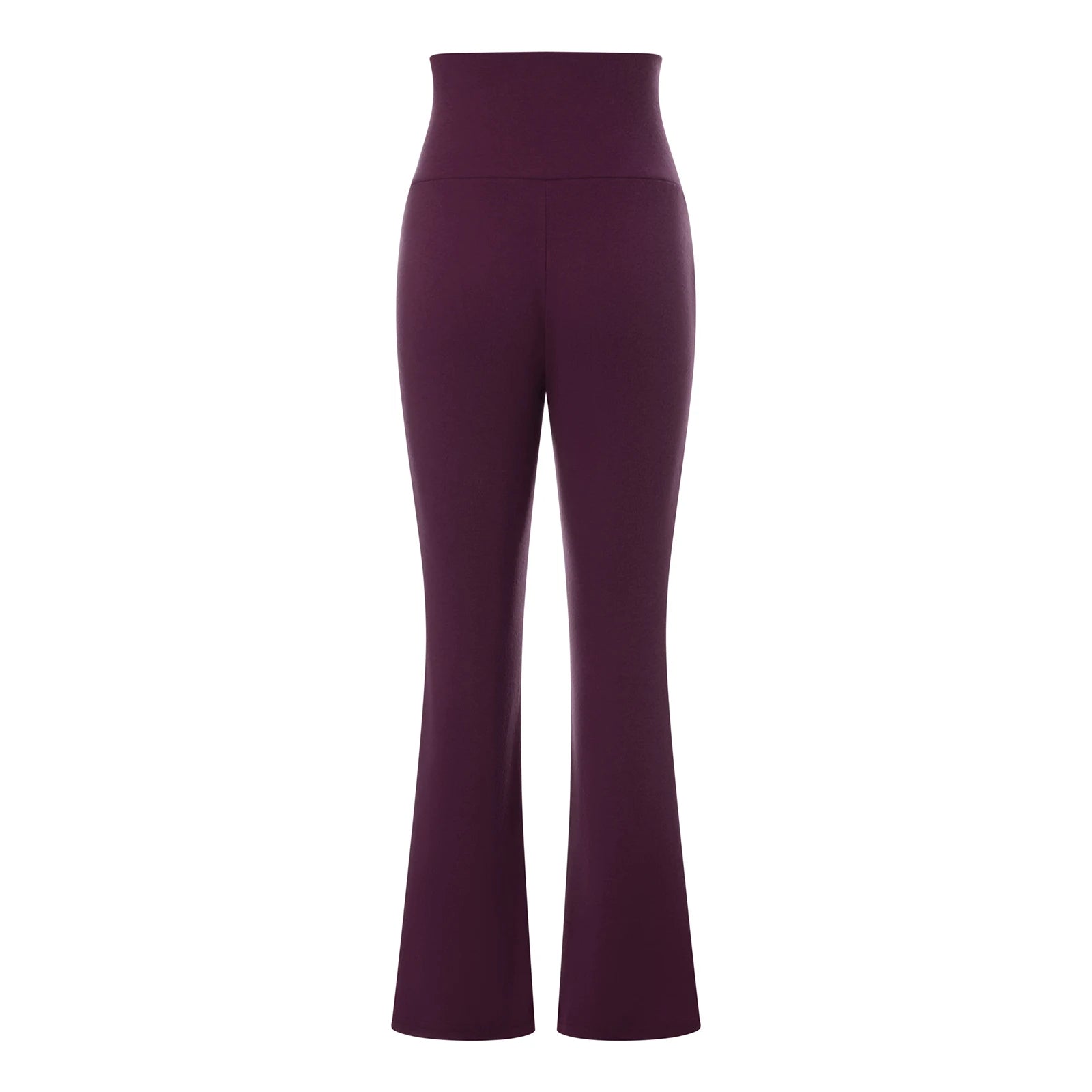 High Waist Solid Color Slim Fit Flared Pants for Women - Image 14