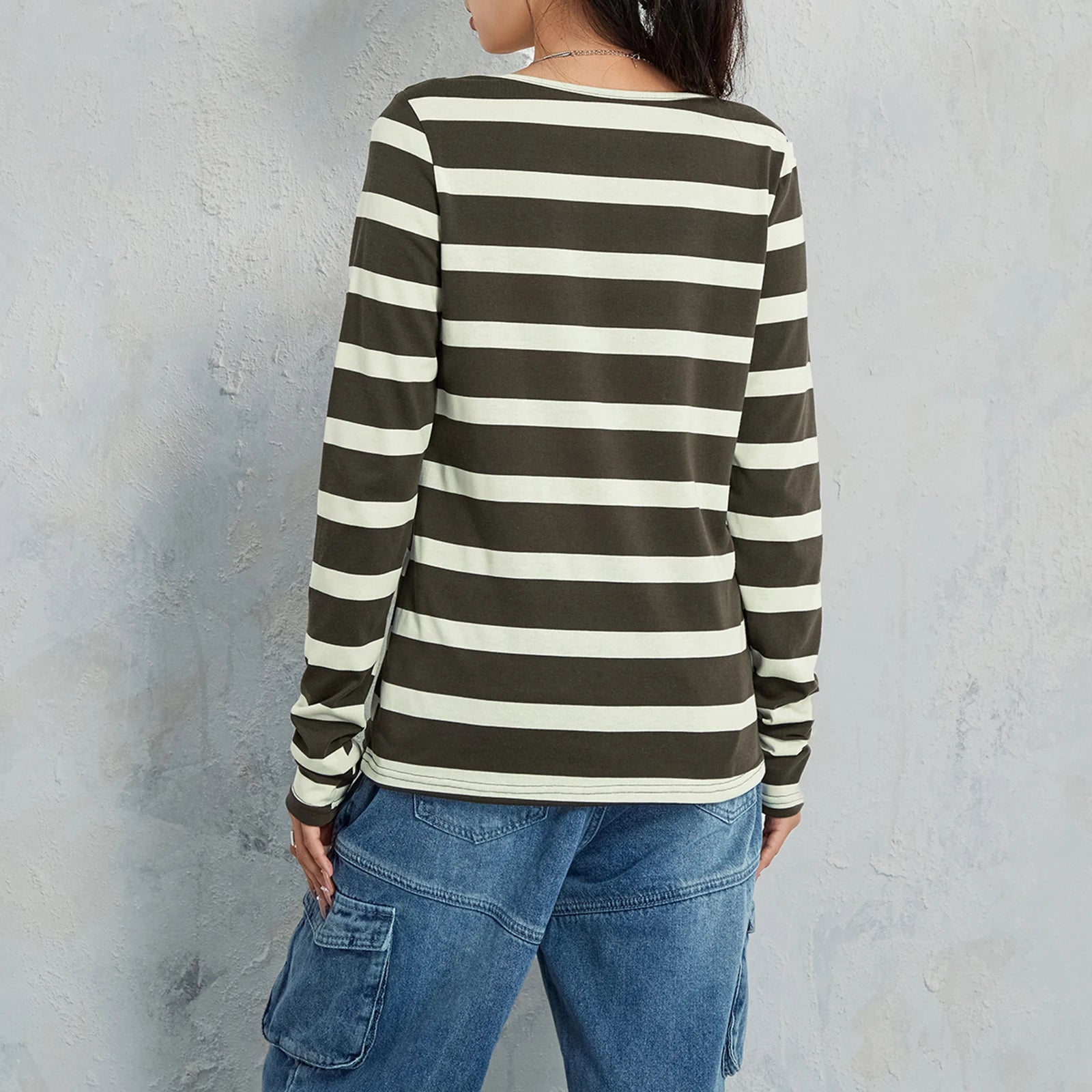 Women's Long Sleeve Pullover Shirt - Casual Streetwear Fashion - Image 3