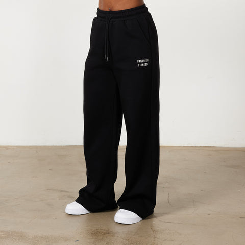 Vanquish Rejuvenate Black Petite Wide Leg Sweatpants - Small / Black