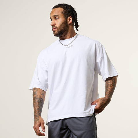 Vanquish Essential V2 White Oversized Boxy T Shirt - Medium / White