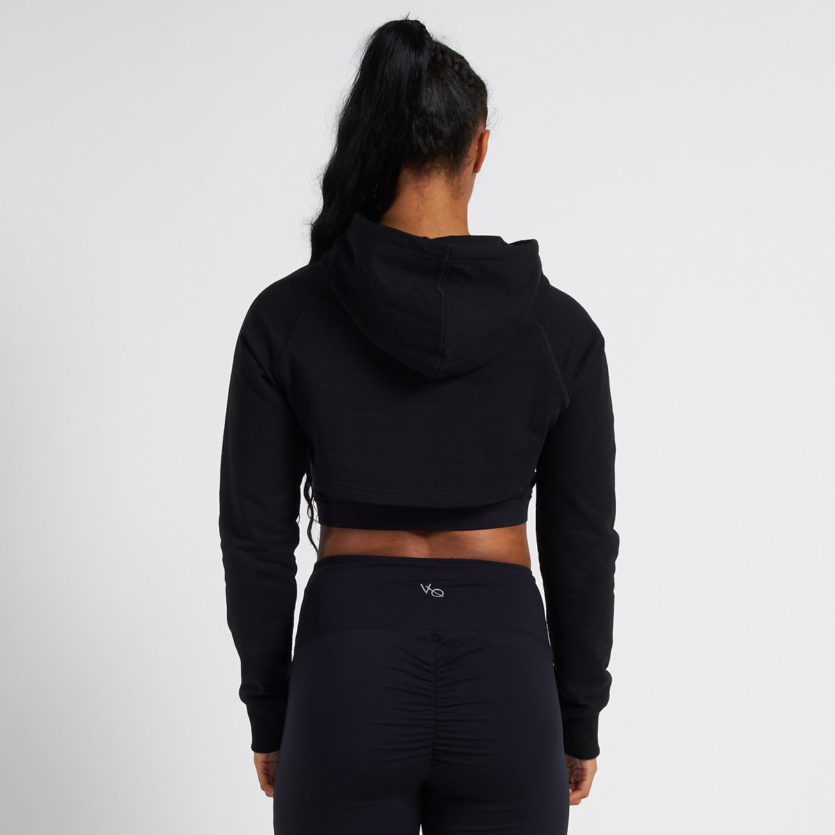 black super cropped hoodie