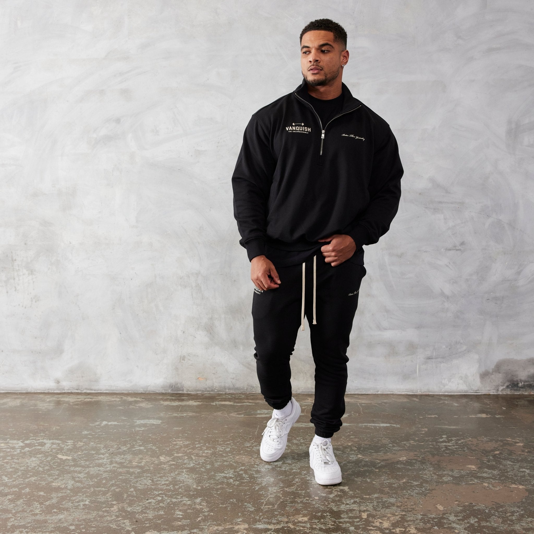 Image of Vanquish Black Unconquerable Quarter Zip Sweater