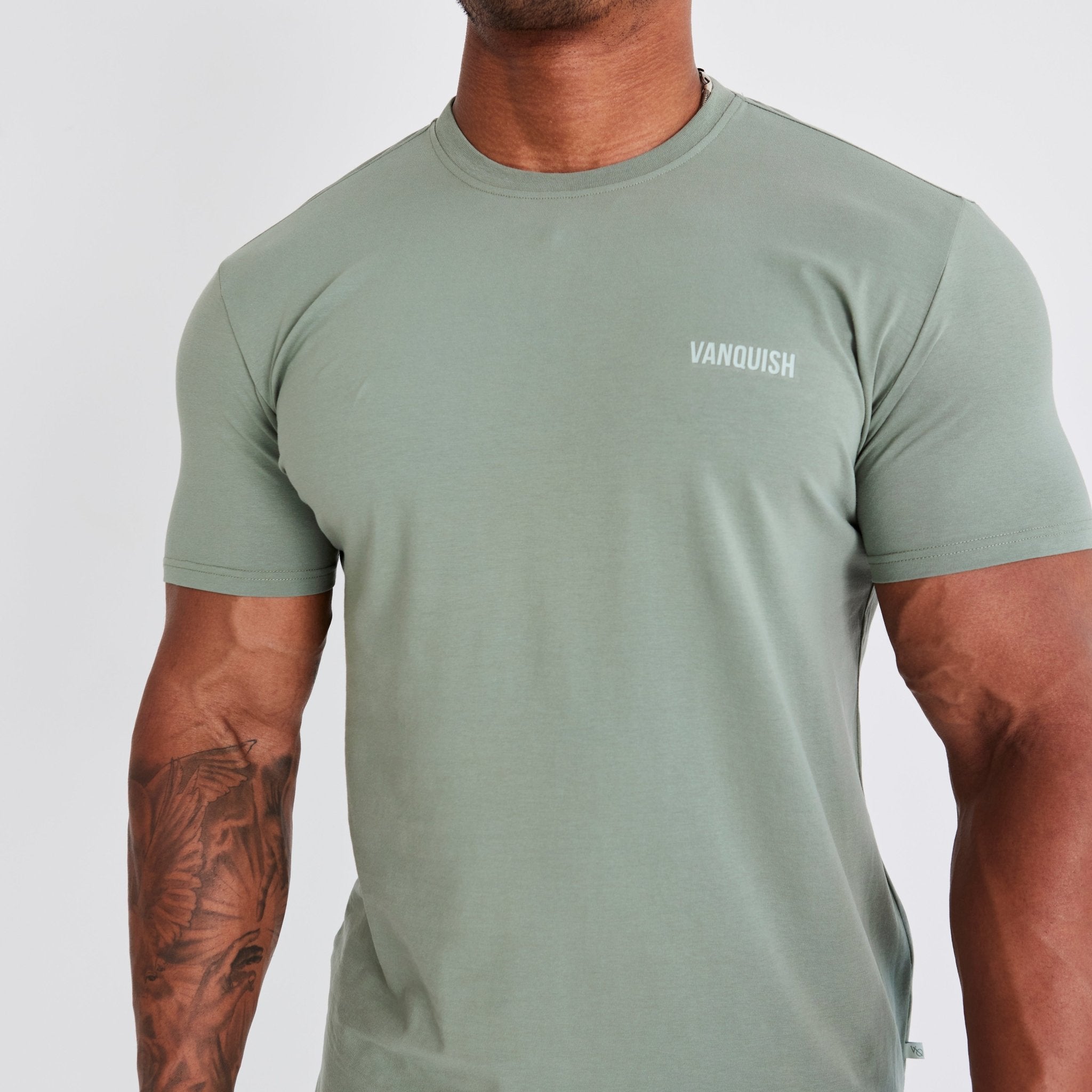 Image of Vanquish Essential Green Slim Fit Short Sleeve T Shirt