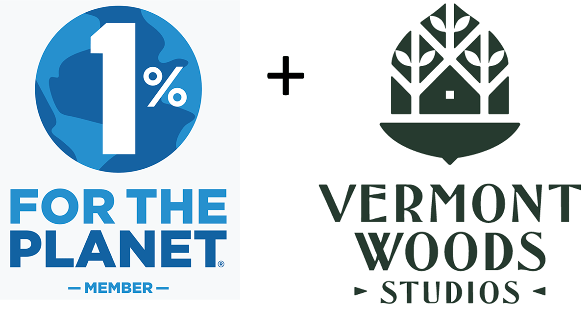 1% for the Planet and Vermont Woods Studios Logos