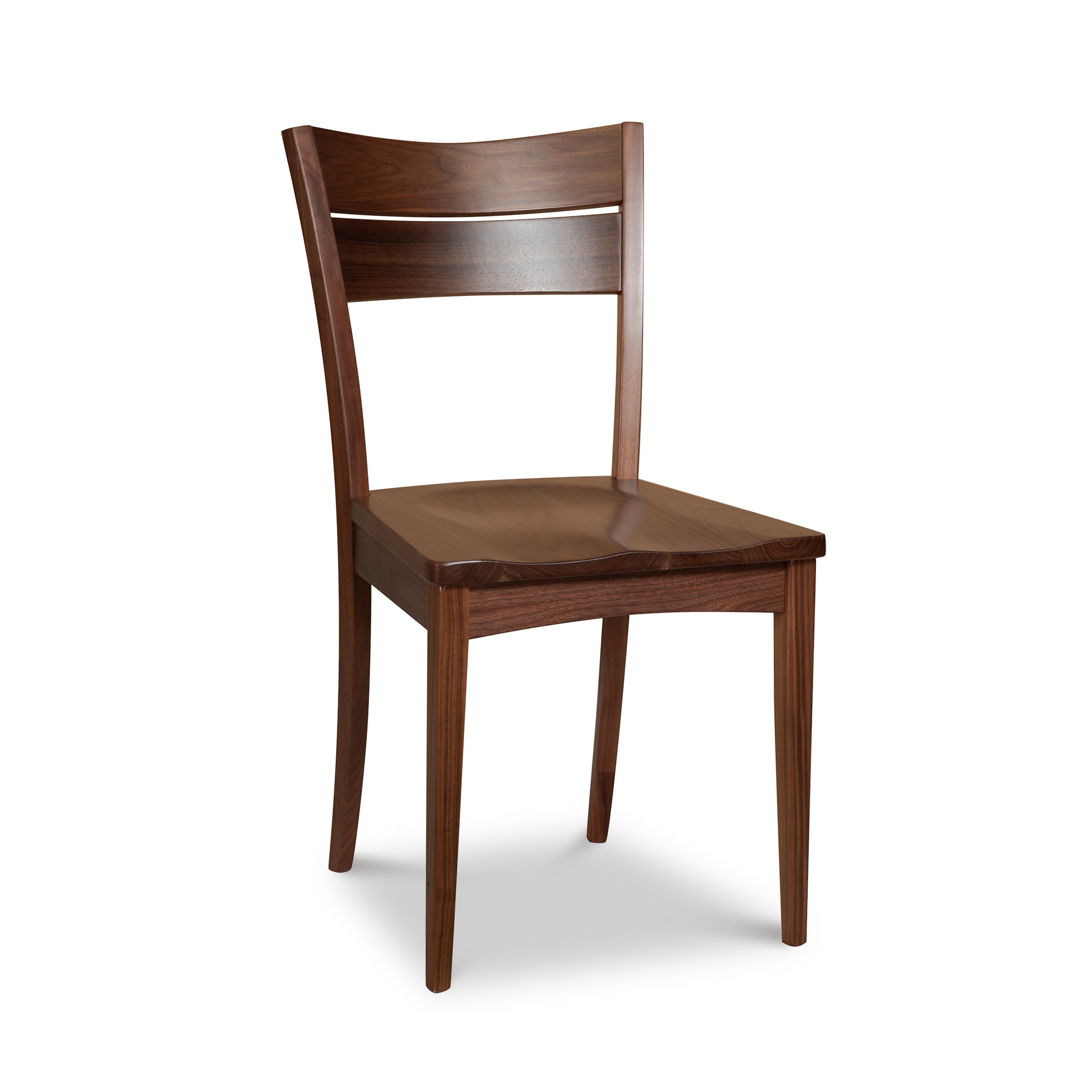 Lowell Walnut Side Chair with Scooped Wooden Seat - Floor Model - Vermont Woods Studios product image