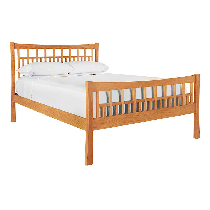 Contemporary Craftsman High Footboard Bed in Natural Cherry