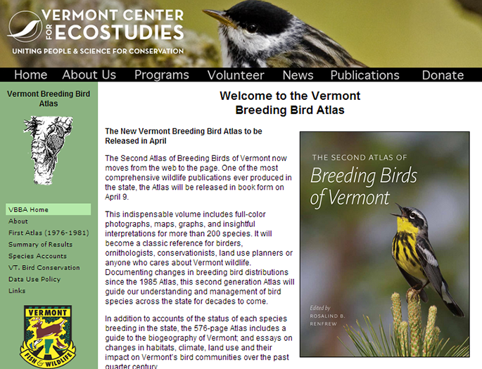 Second Atlas of Breeding Birds of Vermont