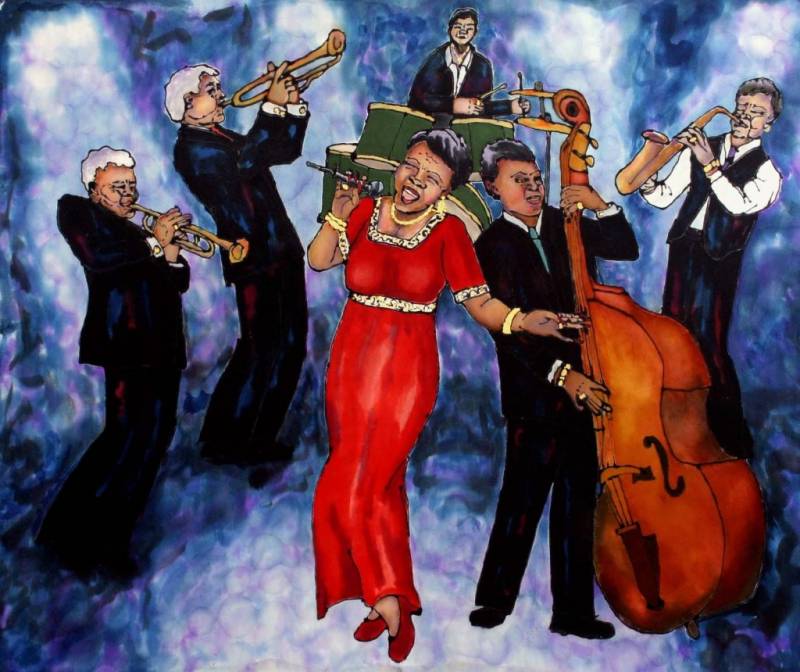 Original Jazz Paintings on Silk | Linda Marcille | Vermont Artist