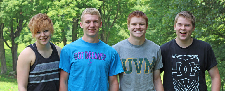 Vermont Woods Studios Furniture Interns: Taegen, Riley, Trenton and Tristan.