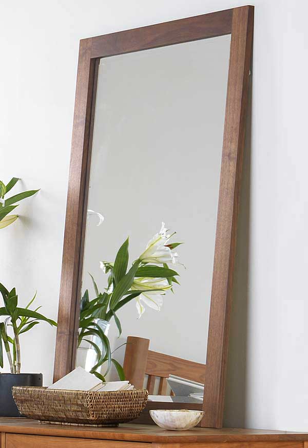 wood framed mirror