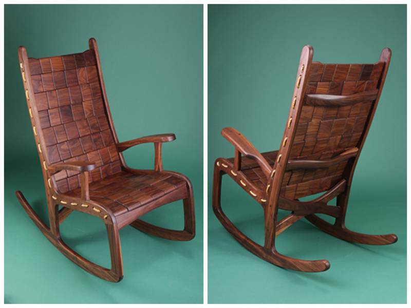 Quilted Walnut Rocking Chair