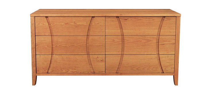 The modern Holland cherry dresser and chest are handmade in VT of solid hardwood