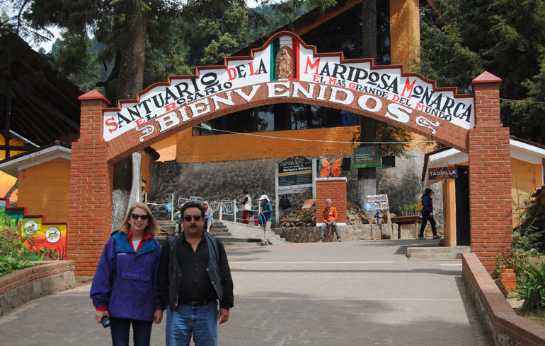 Jose Luis and me at the El Rosario Monarch Butterfly Preserve in Mexico