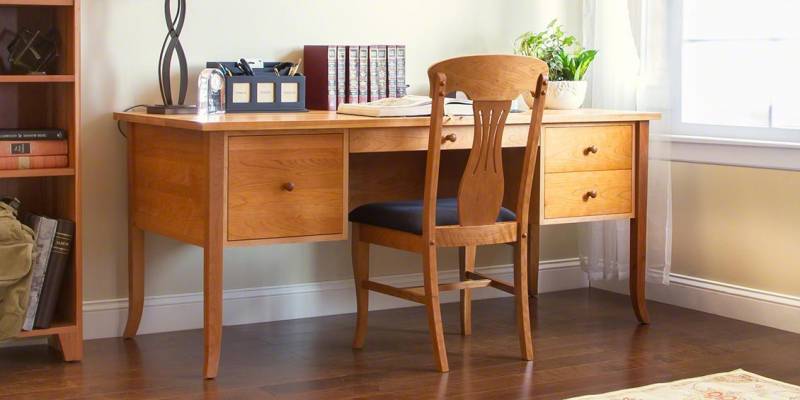 natural wood desks