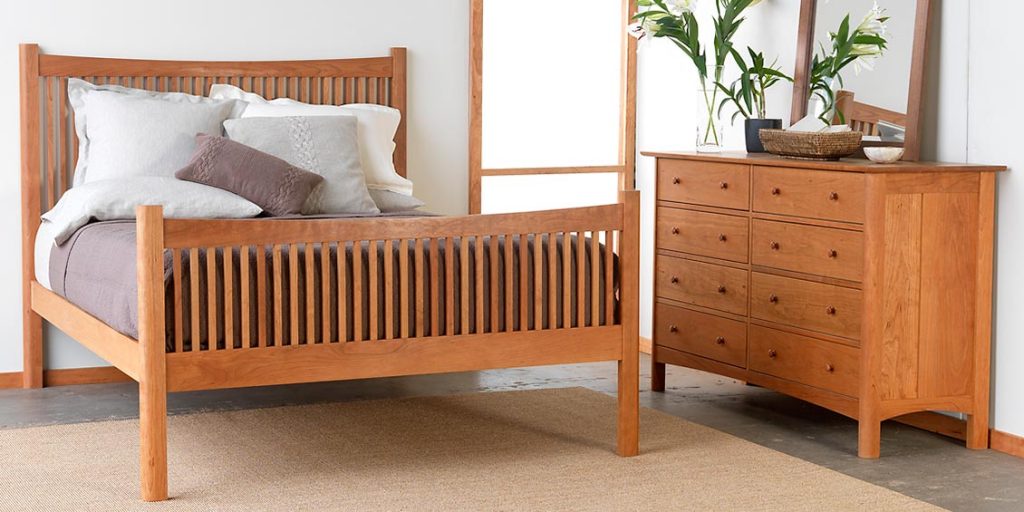 Modern Shaker High Footboard Bed and matching 8 drawer dresser