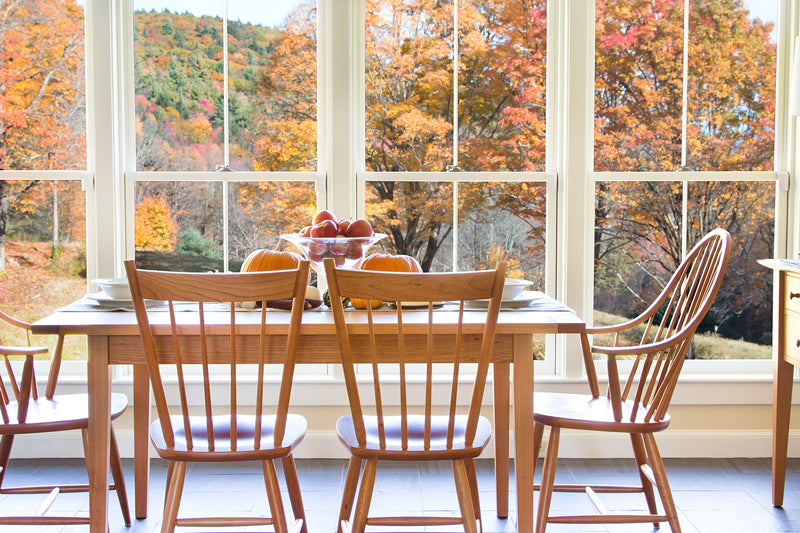 Vermont Shaker Harvest Dining Table | Windsor Chairs