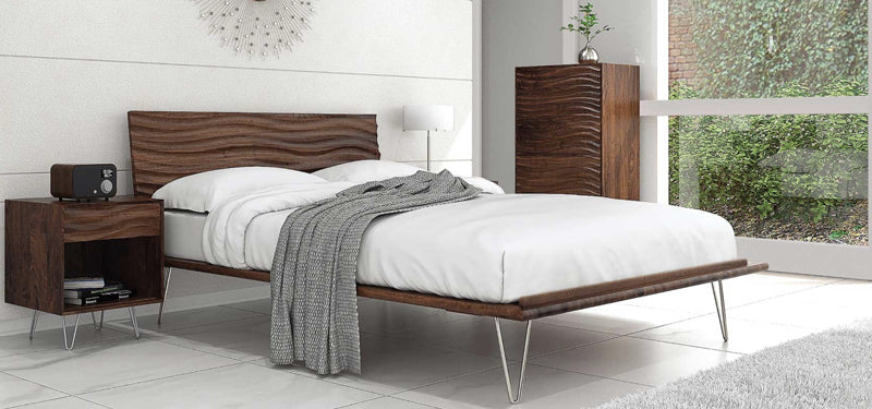 Copeland Wave Bed | Eco Friendly | Walnut and Maple Wood | Handcrafted in VT
