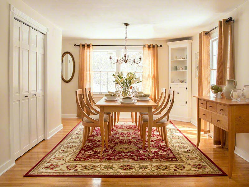 Lyndon French Country Dining Table | Charlotte Round Back Chairs | Flare Leg Huntboard Buffet