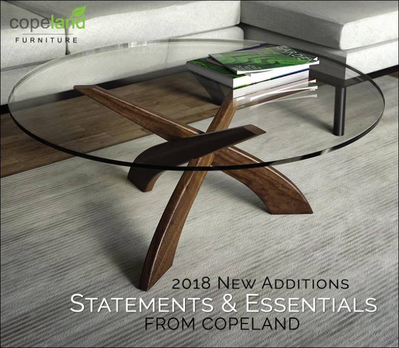 Copeland Statements Collection | Walnut Glass Top Tables | Vermont Woods Studios