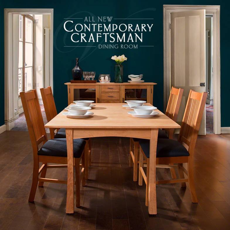 Contemporary Craftsman Dining Set | Handcrafted of Solid Cherry Wood