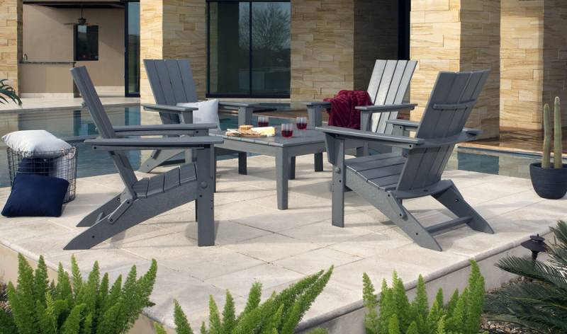 POLYWOOD Quattro 5-Piece Conversation Set | Slate Gray